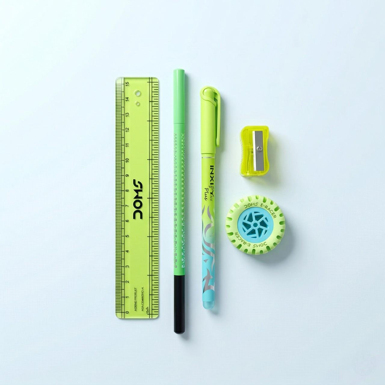 DOMS All The Best Stationery Kit (Pen, Pencil, Eraser, Sharpener Scale Set)