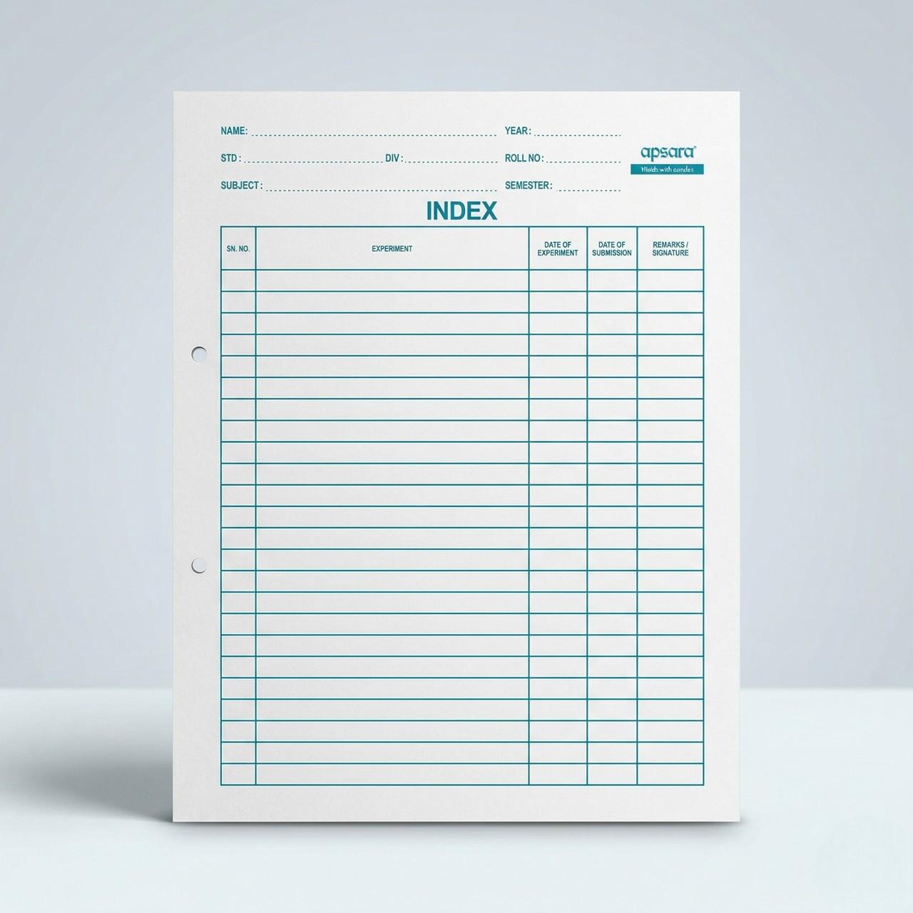 Apsara Project Papers (50 Sheets with Index – Ruled)