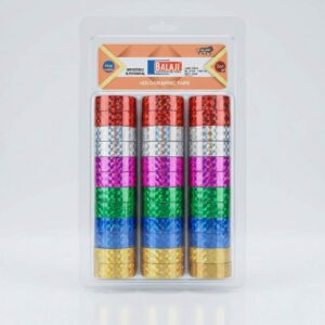 Balaji Holographic Decoration Tape Set (Multicolor – Pack of 18 Rolls)